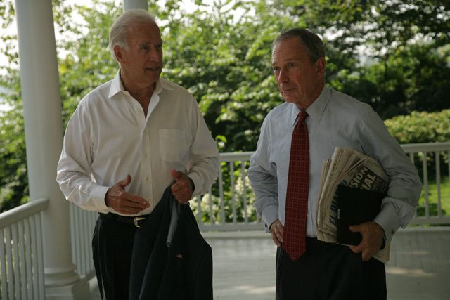 Mayor Bloomberg contemplates the supposedly "bitchin'" rope swing at Joe Biden's favorite upstate quarry.